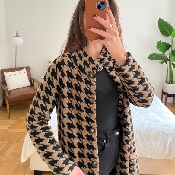J. Crew Sweaters - J.Crew Wool Houndstooth Cardigan